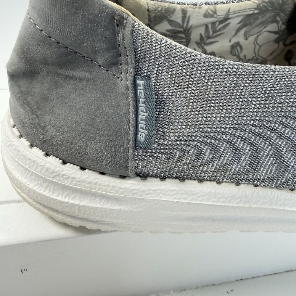 Hey Dude Wendy Stretch Sparkling Gray Slip On Loafers Shoes Size 9 - Picture 6 of 9
